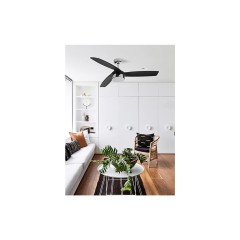 Lucci Air 801240114 Ανεμιστήρας Οροφής Bronx Chrome DC 80513072 132cm με Φως και Τηλεχειριστήριο Μαύρος